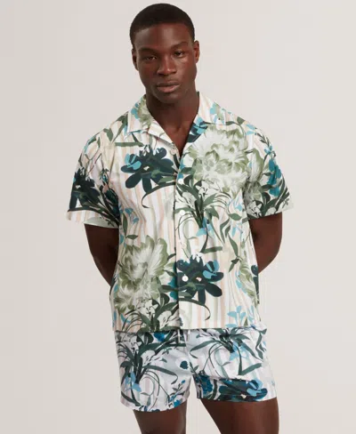 Ted Baker Men's Short-sleeve Shirt In Neutral