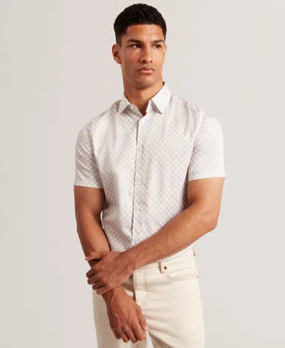 Ted Baker Men's Slim Fit Geo Print Shirt In Brown
