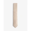 Ted Baker Mens Stone Textured-weave Silk And Linen Tie