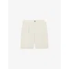 Ted Baker Mens White Fulhum Front-pleat Regular-fit Cotton Shorts