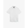 Ted Baker Mens White Palomas Regular-fit Short-sleeve Linen And Cotton-blend Shirt