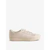 Ted Baker Mens White Wstwood Logo-debossed Pebbled-leather Low-top Trainers