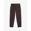 Ted Baker Mens Dk-brown Rufust Textured Tapered-leg Stretch-cotton Trousers