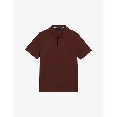 Ted Baker Mens Dk-brown Zeiter Slim-fit Cotton Polo Shirt