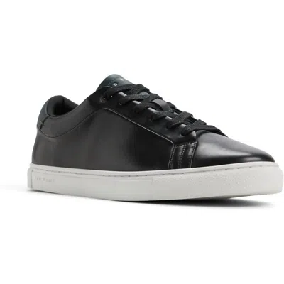 Ted Baker Mens Leather Robberto Lace Up Sneaker Shoes In Black In Multi
