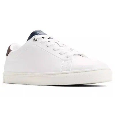 Ted Baker Mens Leather Robberto Lace Up Sneaker Shoes In White
