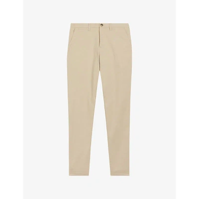 Ted Baker Mens Stone Textured Regular-fit Stretch-cotton Chinos