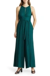 Ted Baker Meriahh Halter Neck Wide Leg Jumpsuit In Dark Green