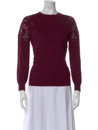 Pre-owned Ted Baker Merino Wool Crew Neck Sweater In Burgundy