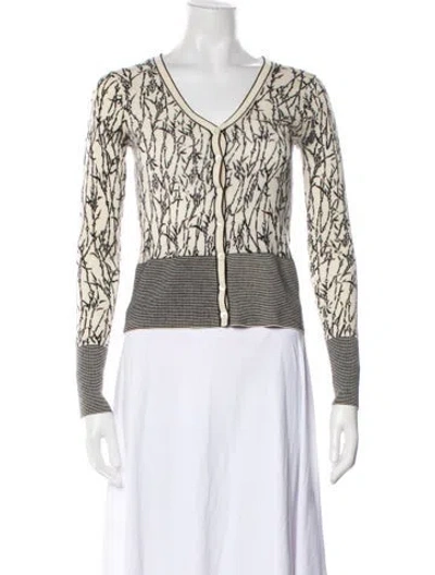 Pre-owned Ted Baker Merino Wool Printed Sweater In Neutral