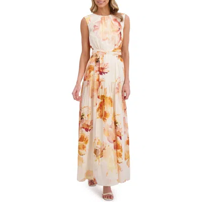 Ted Baker Metallic Floral Wrap Waist Cotton Blend Maxi Dress In Multi
