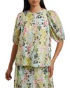 Ted Baker Micha Puffed Sleeve Top In Ivory