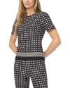 Ted Baker Midge Geo Print Knit Top In Gray