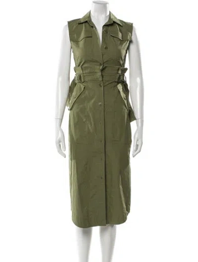 Pre-owned Ted Baker Midi Length Dress In Green