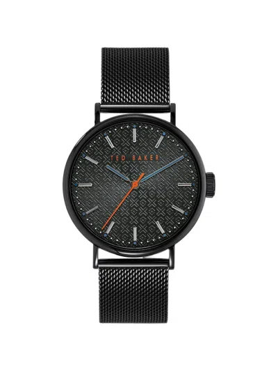Ted Baker Mimosaa Mesh-strap 41mm Watch In Black