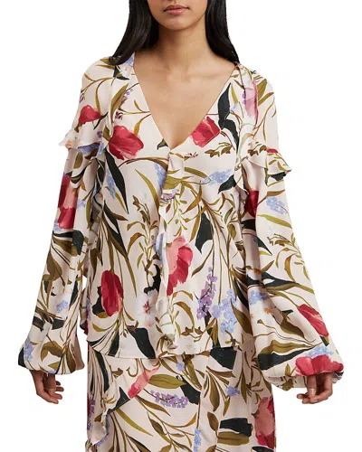 Ted Baker Minasa Ruffled Top In Pale Pink