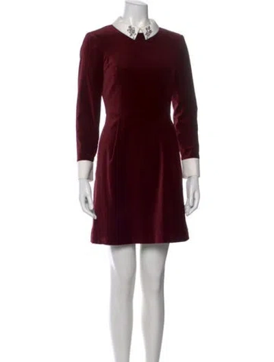 Pre-owned Ted Baker Mini Dress In Burgundy