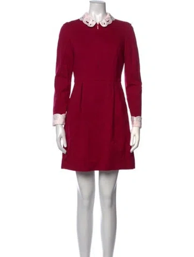 Pre-owned Ted Baker Mini Dress In Burgundy