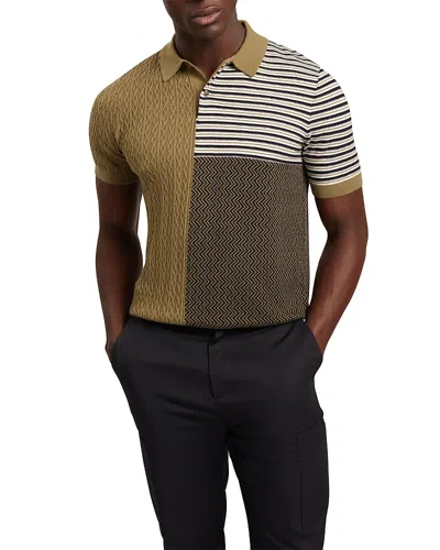 Ted Baker Minsta Color Blocked Polo Shirt In Brown
