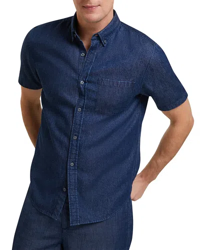 Ted Baker Mirek Short Sleeve Chambray Shirt In Blue