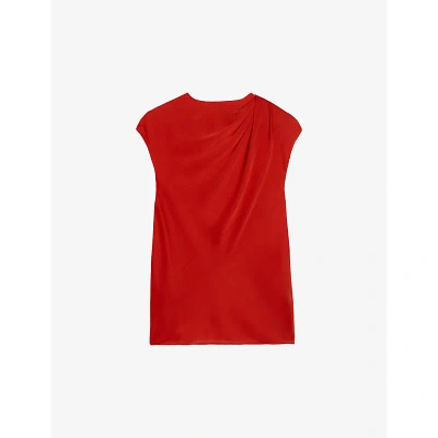 Ted Baker Womens Red Misrina Draped Woven Top