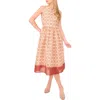 Ted Baker Mixed Geo Print Linen Midi Dress In Orange
