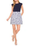 Ted Baker Mixed Media Minidress In Blue