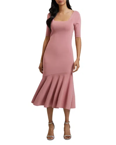 Ted Baker Miyhaa Knit Midi Dress In Mid Pink