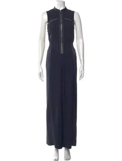 Pre-owned Ted Baker Mock Neck Jumpsuit In Blue