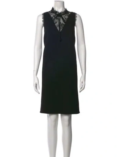 Pre-owned Ted Baker Mock Neck Knee-length Dress In Black