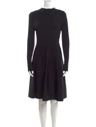 Pre-owned Ted Baker Mock Neck Knee-length Dress In Black