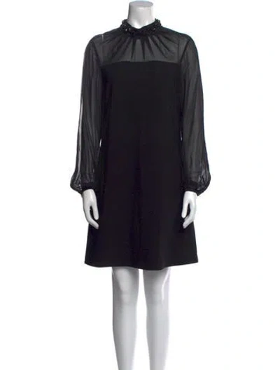 Pre-owned Ted Baker Mock Neck Knee-length Dress In Black