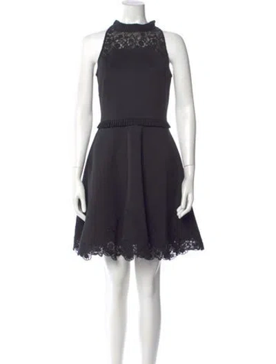 Pre-owned Ted Baker Mock Neck Knee-length Dress In Black