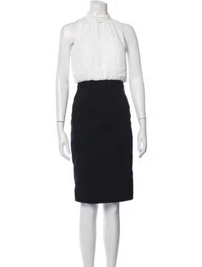 Pre-owned Ted Baker Mock Neck Knee-length Dress In Black