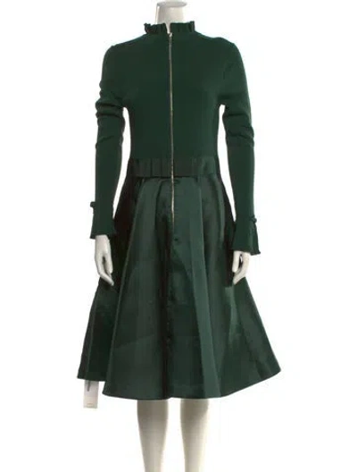 Pre-owned Ted Baker Mock Neck Knee-length Dress W/ Tags In Green