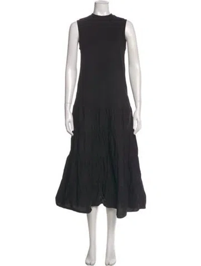 Pre-owned Ted Baker Mock Neck Long Dress In Black