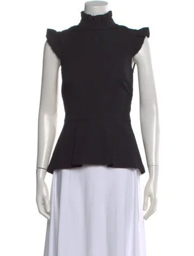 Pre-owned Ted Baker Mock Neck Long Dress In Black