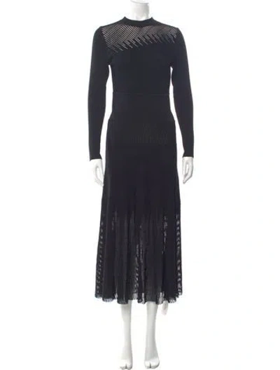 Pre-owned Ted Baker Mock Neck Long Dress In Blue