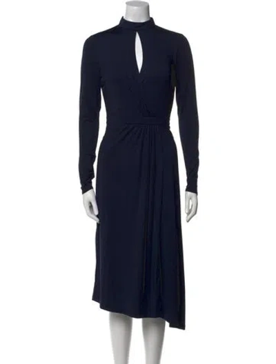 Pre-owned Ted Baker Mock Neck Long Dress W/ Tags In Blue