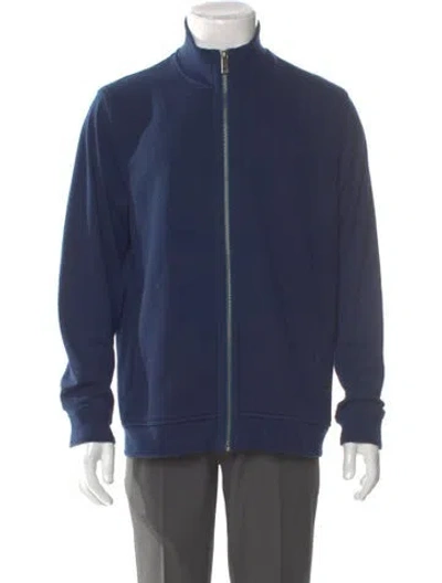 Pre-owned Ted Baker Mock Neck Long Sleeve Cardigan In Blue