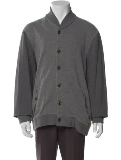 Pre-owned Ted Baker Mock Neck Long Sleeve Cardigan In Gray