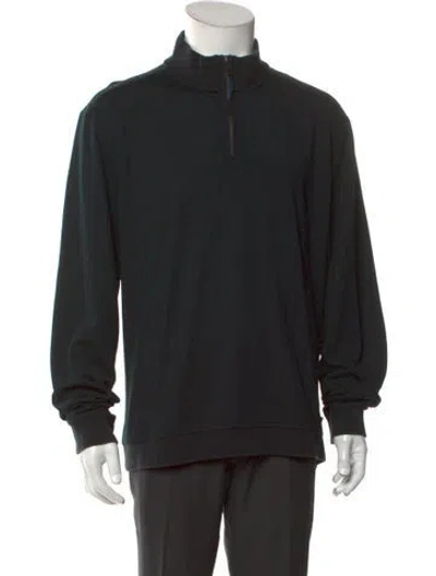 Pre-owned Ted Baker Mock Neck Long Sleeve Polo Sweater In Black