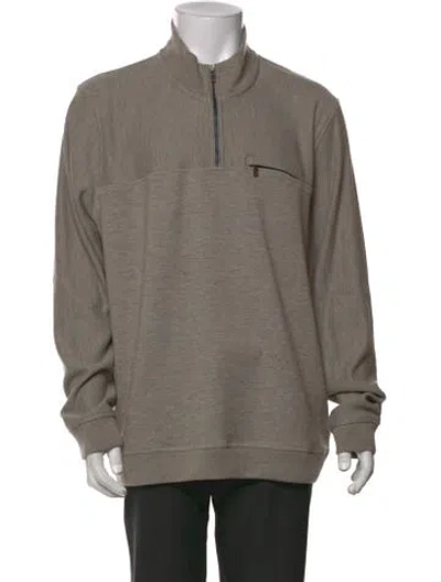 Pre-owned Ted Baker Mock Neck Long Sleeve Polo Sweater In Gray