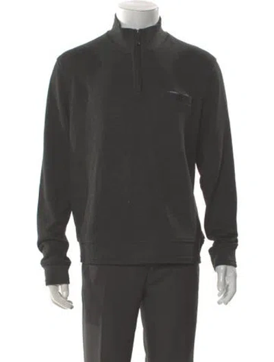 Pre-owned Ted Baker Mock Neck Long Sleeve Polo Sweater In Gray