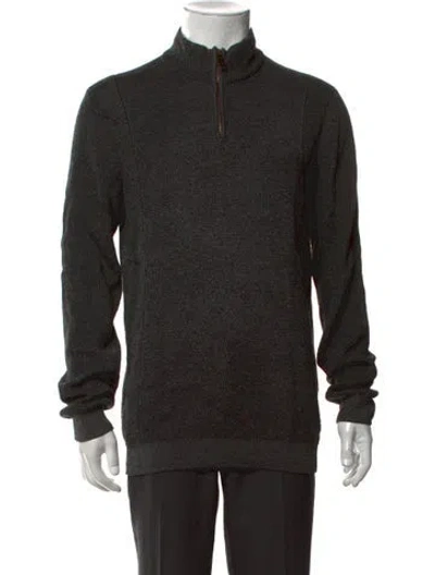 Pre-owned Ted Baker Mock Neck Long Sleeve Pullover In Black