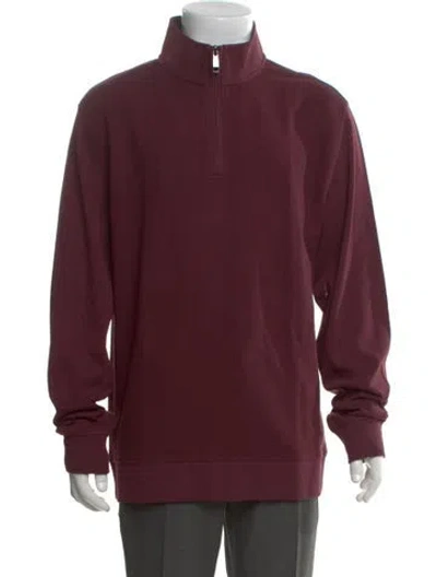 Pre-owned Ted Baker Mock Neck Long Sleeve Pullover In Burgundy