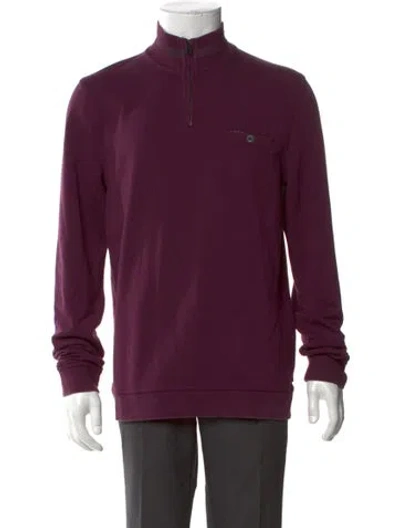 Pre-owned Ted Baker Mock Neck Long Sleeve Sweatshirt In Burgundy