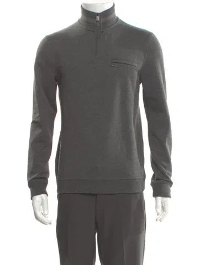 Pre-owned Ted Baker Mock Neck Long Sleeve Sweatshirt In Gray