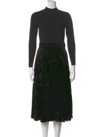 Pre-owned Ted Baker Mock Neck Midi Length Dress W/ Tags In Black