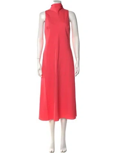Pre-owned Ted Baker Mock Neck Midi Length Dress W/ Tags In Pink